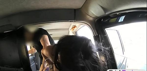  Huge tits passenger gets pussy railed by nasty driver